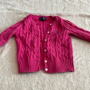 Ralph Lauren, hot pink cardigan sweater